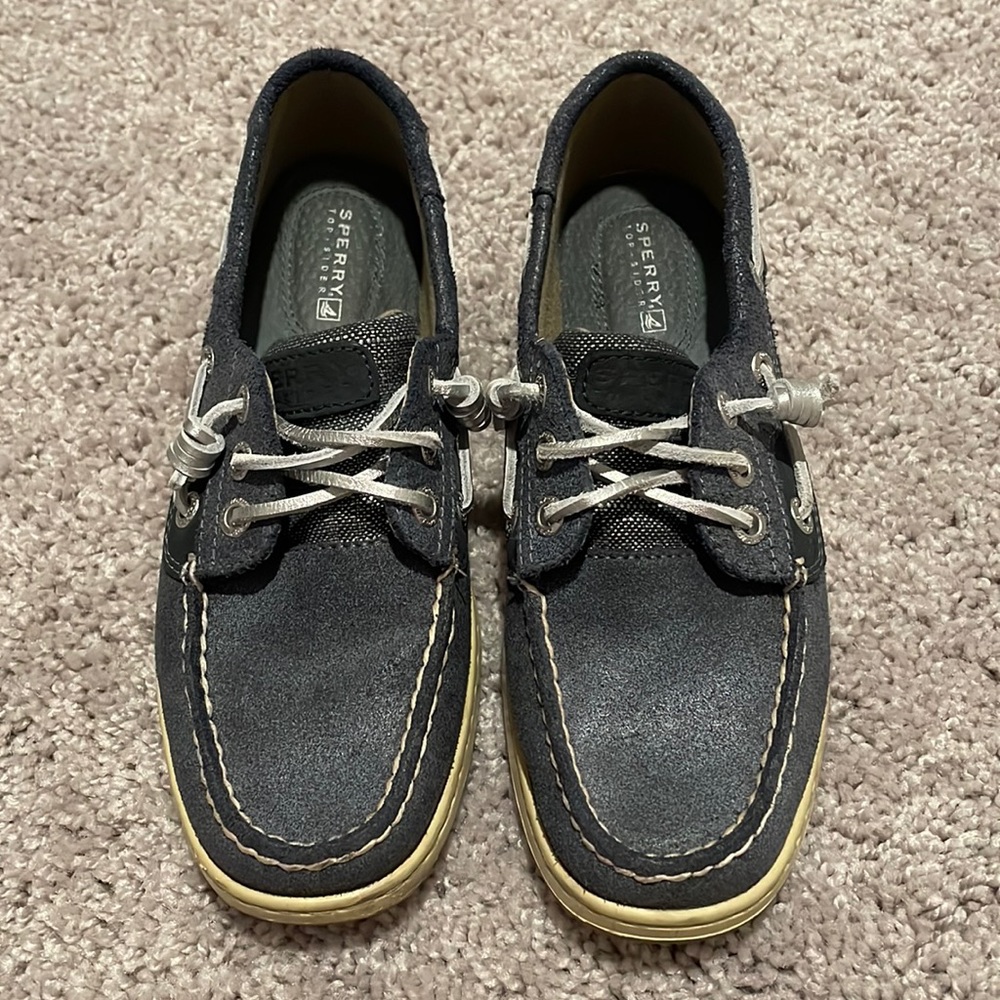 Like new Sperry Blue Suede Boat Shoes